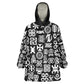 African Adinkra KId Wearable Blanket Hoodie - Mixed Pattern Symbols