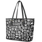 African Adinkra Leather Tote Bag - Mixed Pattern Symbols
