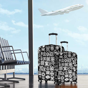 African Adinkra Luggage Cover - Mixed Pattern Symbols