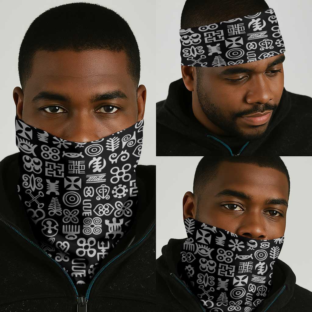 African Adinkra Neck Gaiter - Mixed Pattern Symbols - African Pride