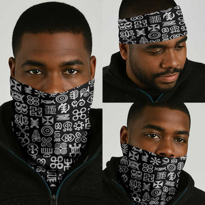 African Adinkra Neck Gaiter - Mixed Pattern Symbols - African Pride
