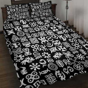 African Adinkra Quilt Bed Set - Mixed Pattern Symbols