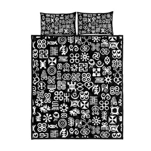 African Adinkra Quilt Bed Set - Mixed Pattern Symbols
