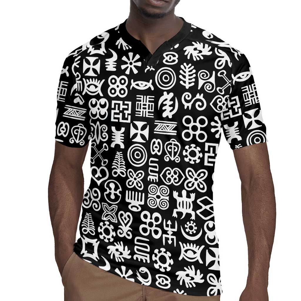 African Adinkra Rugby Jersey - Mixed Pattern Symbols