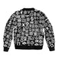 African Adinkra Sleeve Zip Bomber Jacket - Mixed Pattern Symbols