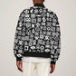 African Adinkra Sleeve Zip Bomber Jacket - Mixed Pattern Symbols