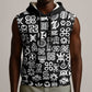 African Adinkra Sleeveless Hoodie - Mixed Pattern Symbols - African Pride