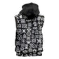 African Adinkra Sleeveless Zip Hoodie - Mixed Pattern Symbols - African Pride
