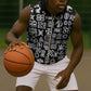 African Adinkra Sleeveless Zip Hoodie - Mixed Pattern Symbols - African Pride