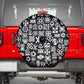 African Adinkra Spare Tire Cover - Mixed Pattern Symbols