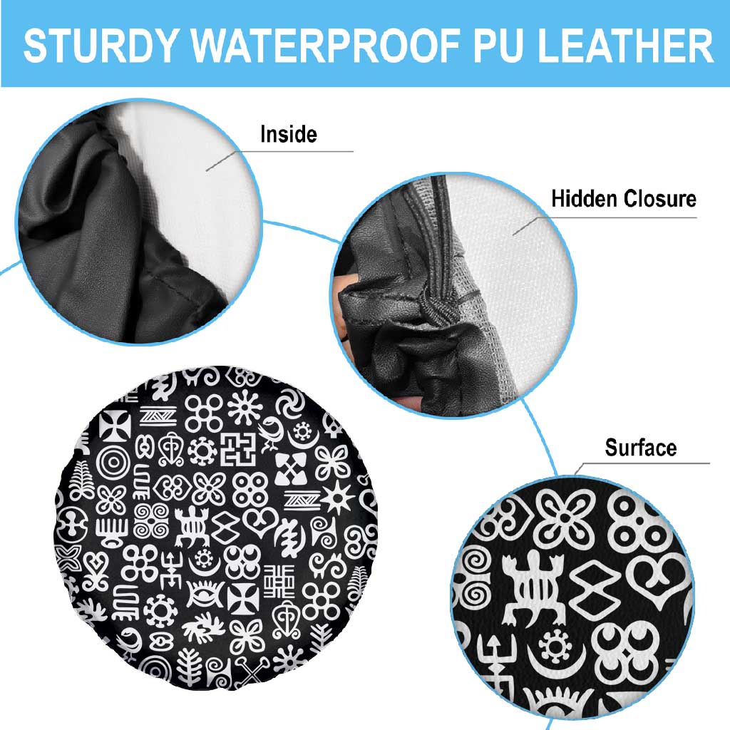 African Adinkra Spare Tire Cover - Mixed Pattern Symbols