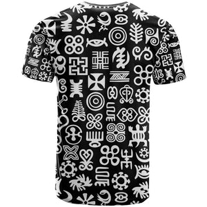 African Adinkra T shirt - Mixed Pattern Symbols