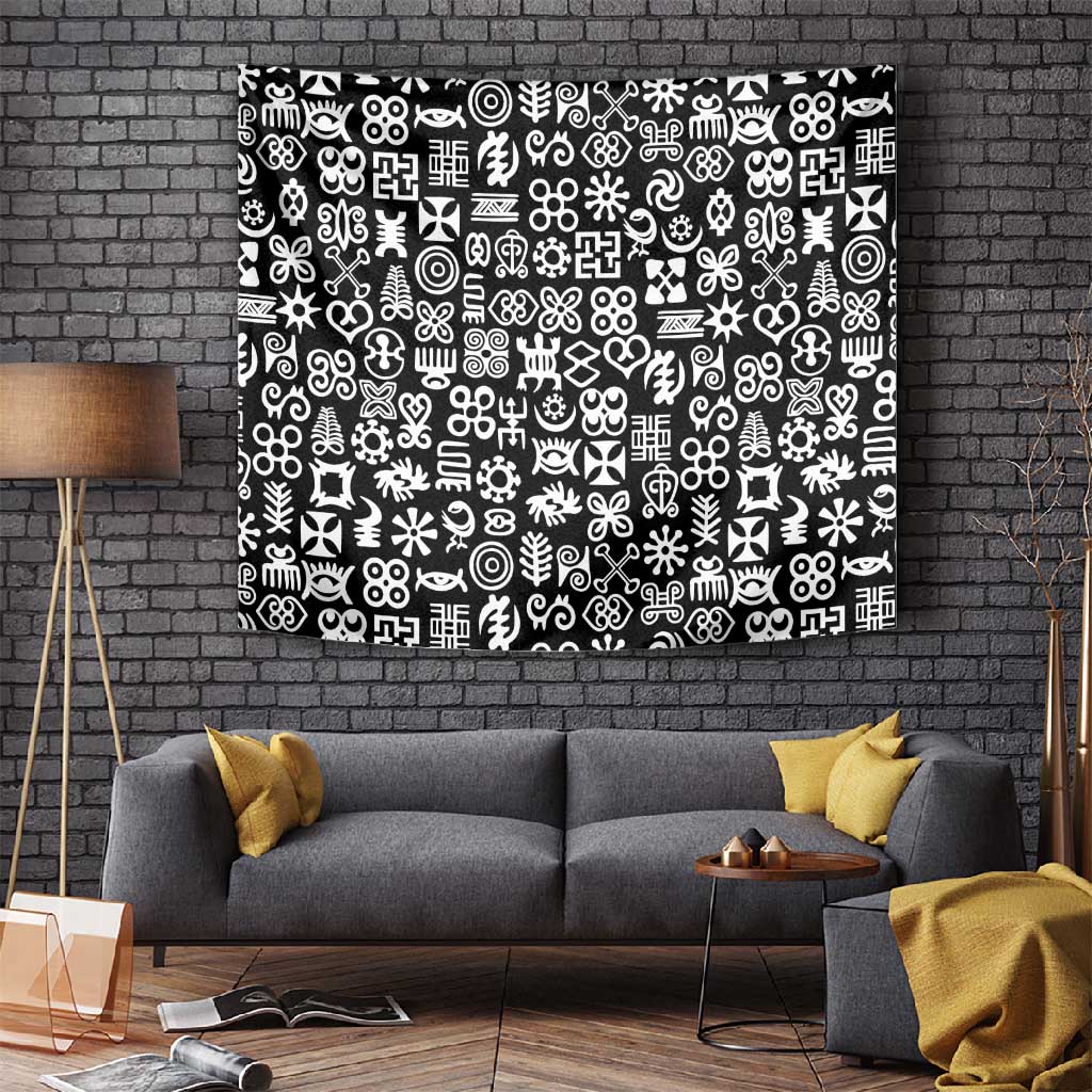 African Adinkra Tapestry - Mixed Pattern Symbols