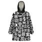 African Adinkra Wearable Blanket Hoodie - Mixed Pattern Symbols