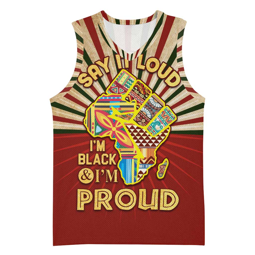 Proud African Basketball Jersey - Hand Up Africa Map Art - African Pride