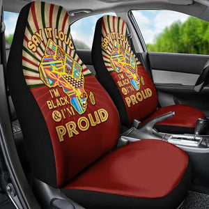 Proud African Car Seat Cover - Hand Up Africa Map Art