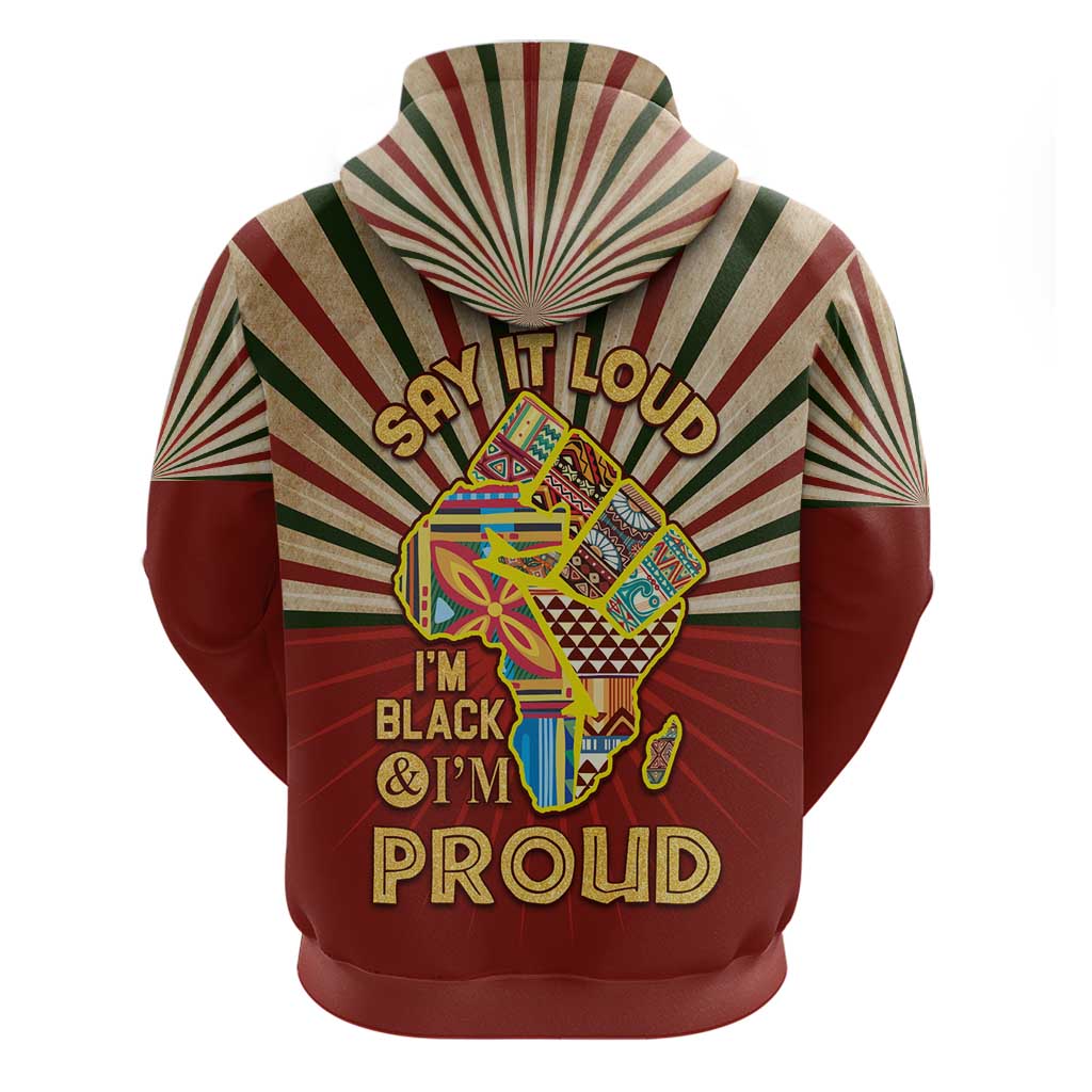 Proud African Hoodie - Hand Up Africa Map Art