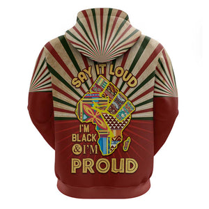 Proud African Hoodie - Hand Up Africa Map Art