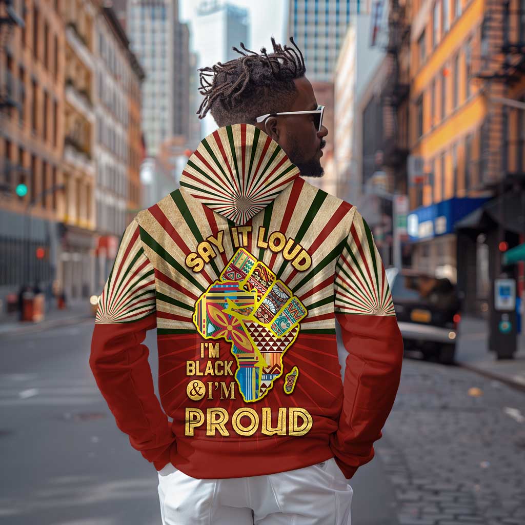 Proud African Hoodie - Hand Up Africa Map Art