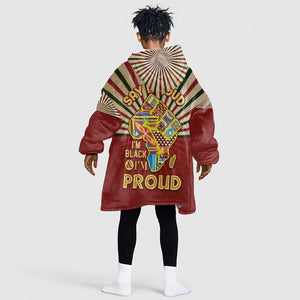 Proud African KId Wearable Blanket Hoodie - Hand Up Africa Map Art