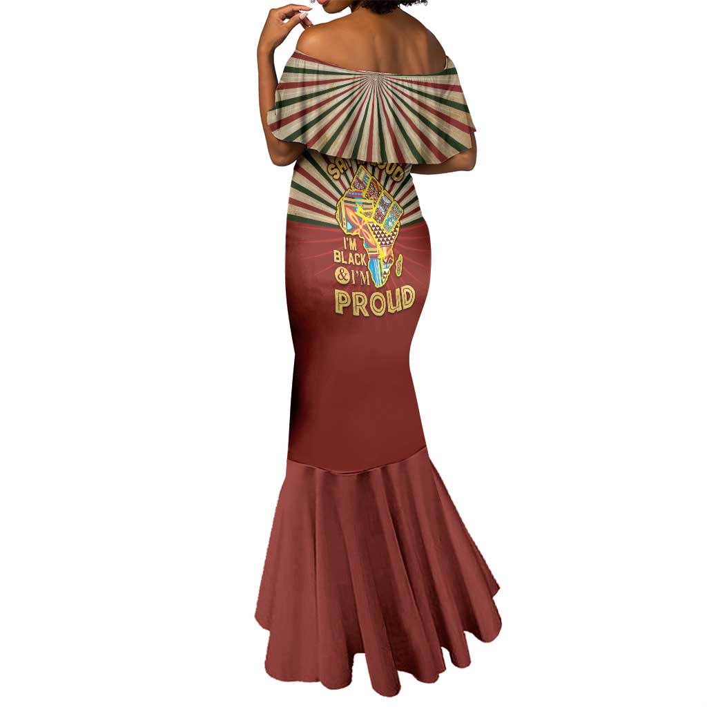 Proud African Mermaid Dress - Hand Up Africa Map Art