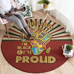Proud African Round Carpet - Hand Up Africa Map Art