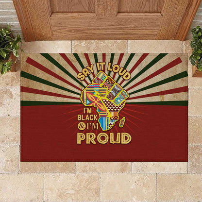 Proud African Rubber Doormat - Hand Up Africa Map Art