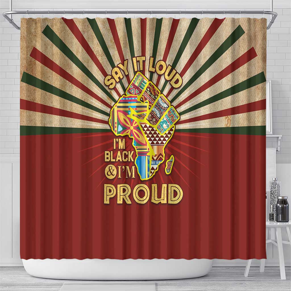 Proud African Shower Curtain - Hand Up Africa Map Art