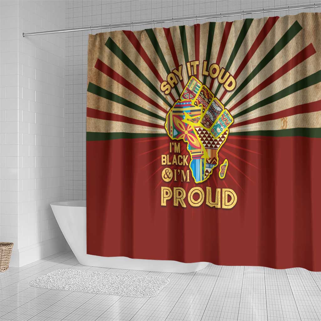 Proud African Shower Curtain - Hand Up Africa Map Art