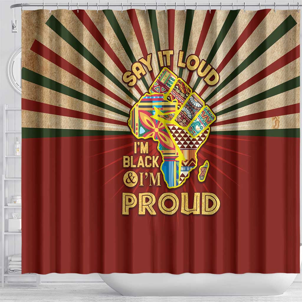 Proud African Shower Curtain - Hand Up Africa Map Art