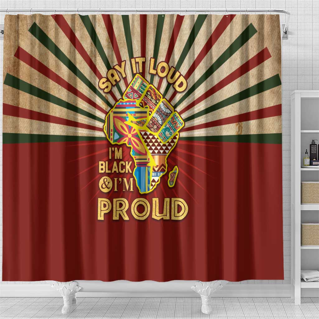 Proud African Shower Curtain - Hand Up Africa Map Art