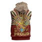 Proud African Sleeveless Zip Hoodie - Hand Up Africa Map Art - African Pride