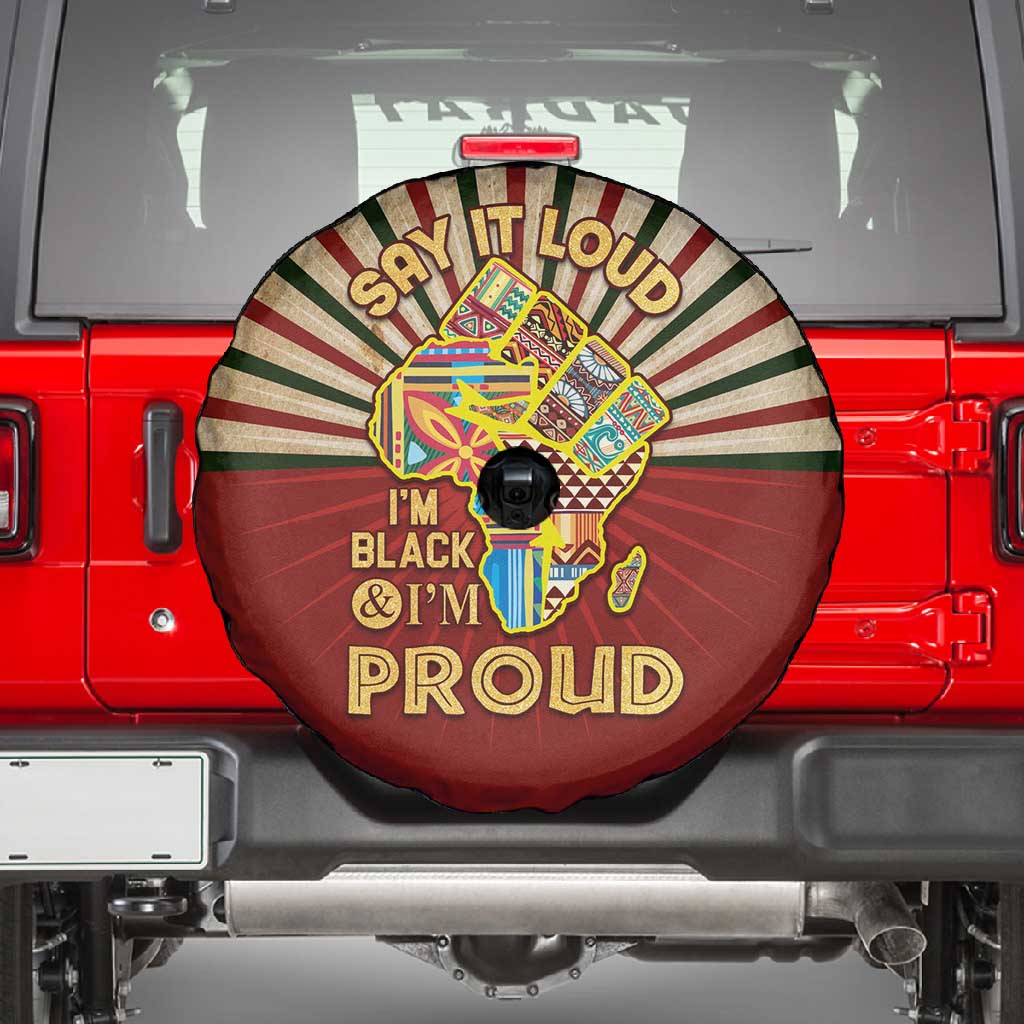 Proud African Spare Tire Cover - Hand Up Africa Map Art