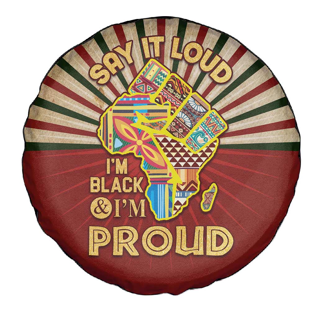 Proud African Spare Tire Cover - Hand Up Africa Map Art