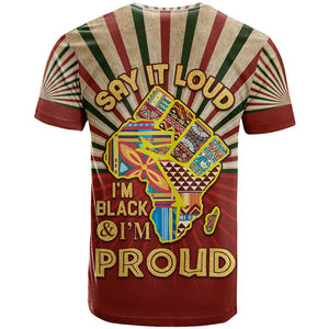 Proud African T shirt - Hand Up Africa Map Art