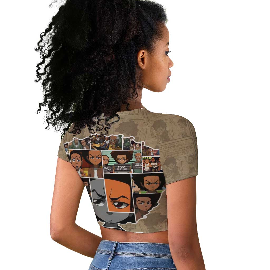 Honoring Huey Freeman - African American Raglan Cropped T shirt