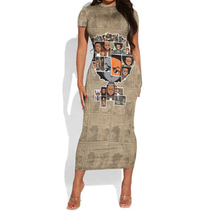 Honoring Huey Freeman - African American Short Sleeve Bodycon Dress DT02