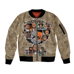 Honoring Huey Freeman - African American Sleeve Zip Bomber Jacket