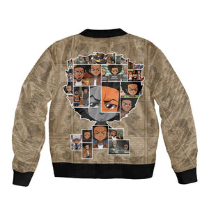 Honoring Huey Freeman - African American Sleeve Zip Bomber Jacket