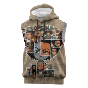 Honoring Huey Freeman - African American Sleeveless Hoodie - African Pride