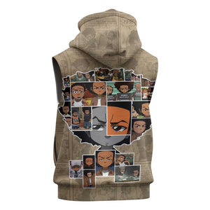 Honoring Huey Freeman - African American Sleeveless Hoodie - African Pride