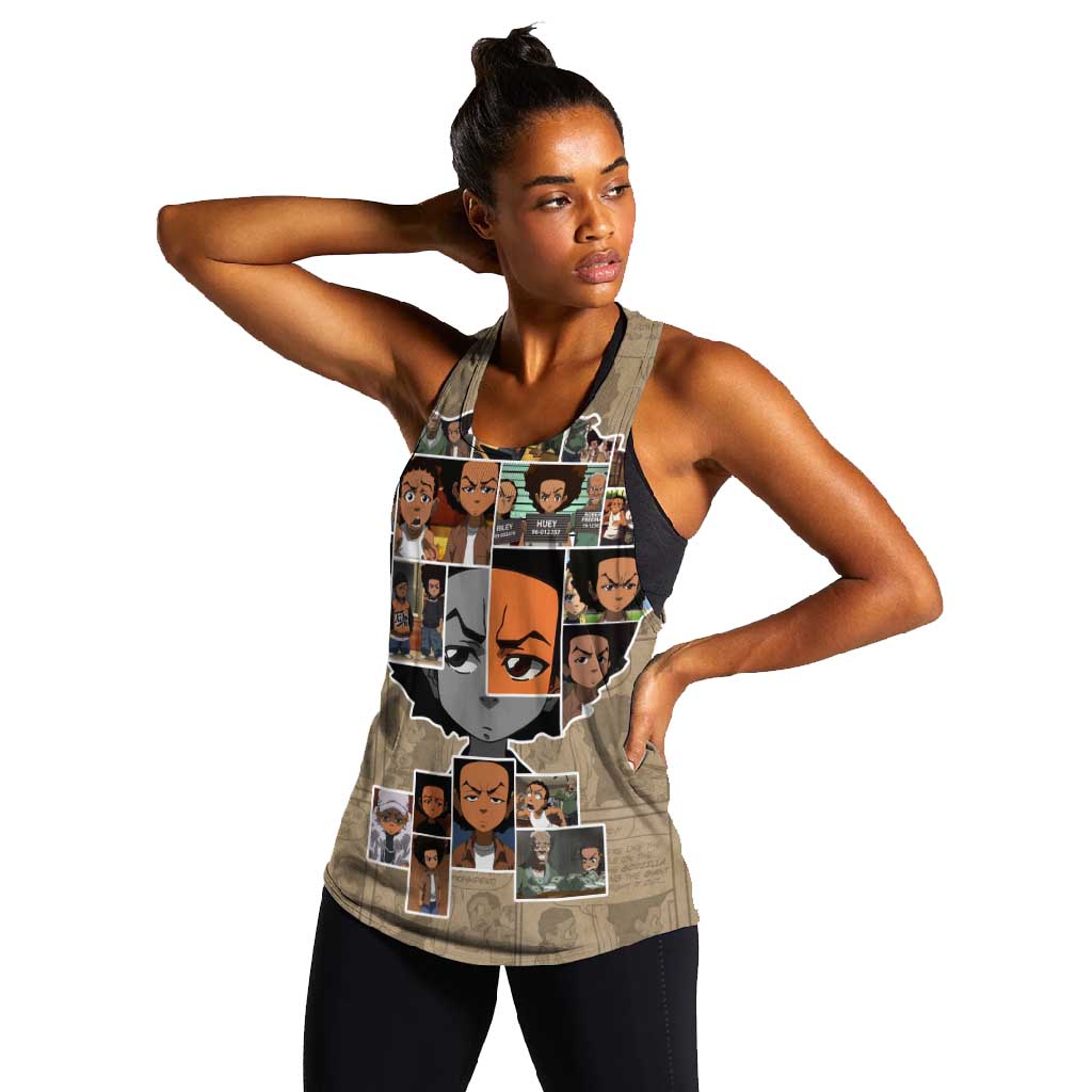 Honoring Huey Freeman - African American Women Racerback Tank