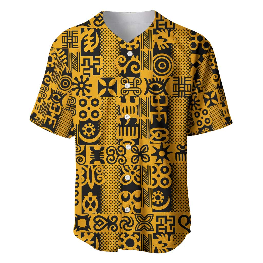 West African Yellow Art - Adinkra Culture Baseball Jersey