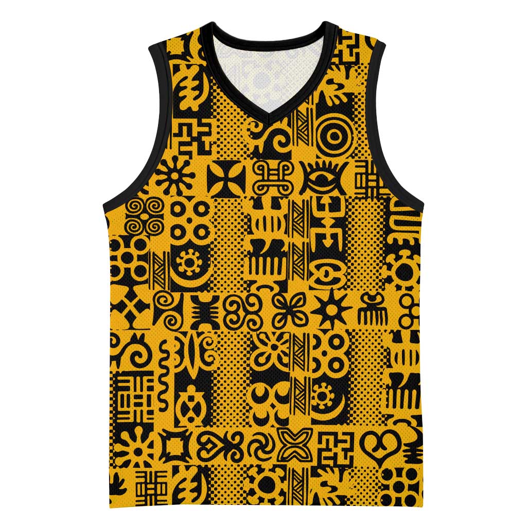 West African Yellow Art - Adinkra Culture Basketball Jersey - African Pride