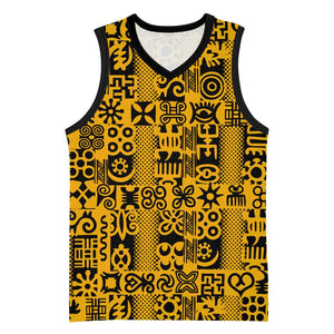 West African Yellow Art - Adinkra Culture Basketball Jersey - African Pride