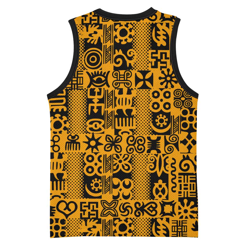 West African Yellow Art - Adinkra Culture Basketball Jersey - African Pride