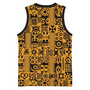 West African Yellow Art - Adinkra Culture Basketball Jersey - African Pride