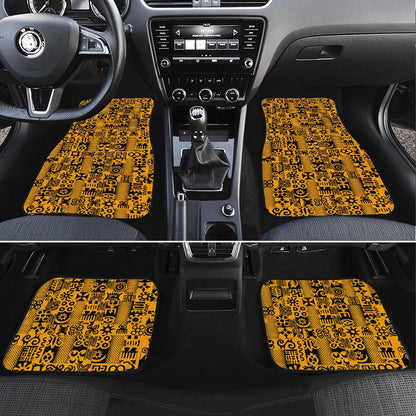 West African Yellow Art - Adinkra Culture Car Mats