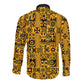 West African Yellow Art - Adinkra Culture Long Sleeve Button Shirt