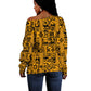 West African Yellow Art - Adinkra Culture Off Shoulder Sweater